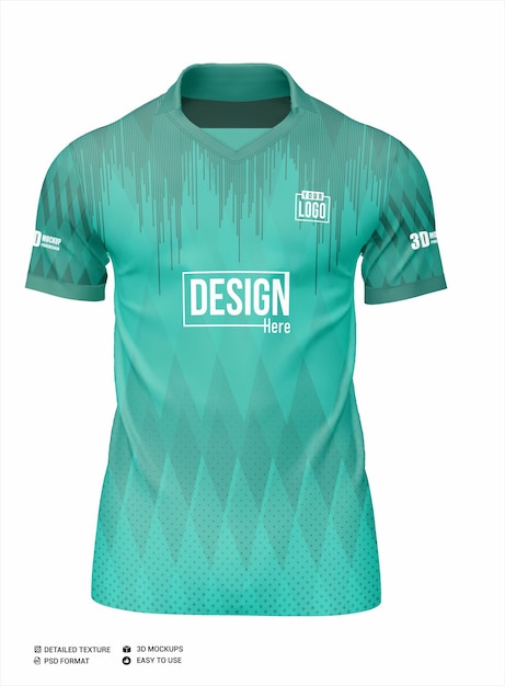 PSD mockup de la parte delantera del jersey de vneck polo