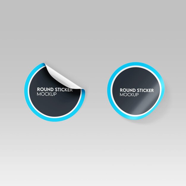 Mockup de pegatinas redondas