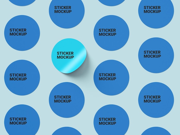 Mockup de pegatinas redondas