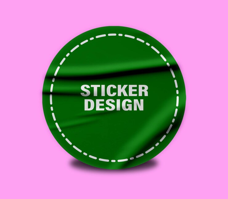 PSD mockup de pegatinas redondas