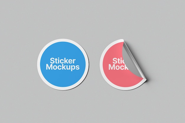 Mockup de pegatinas redondas