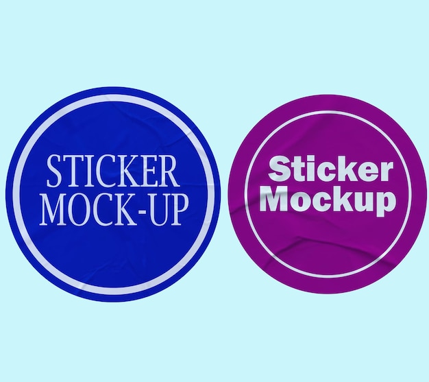 Mockup de las pegatinas