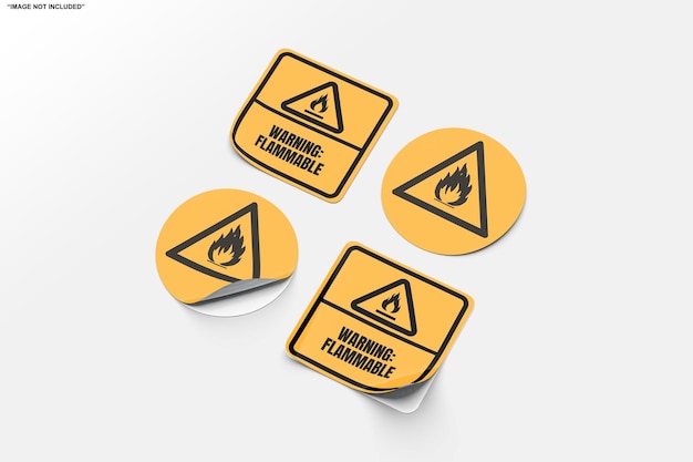 Mockup de las pegatinas