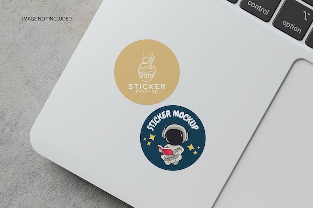 Mockup de las pegatinas