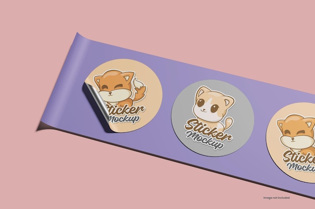 Mockup de las pegatinas