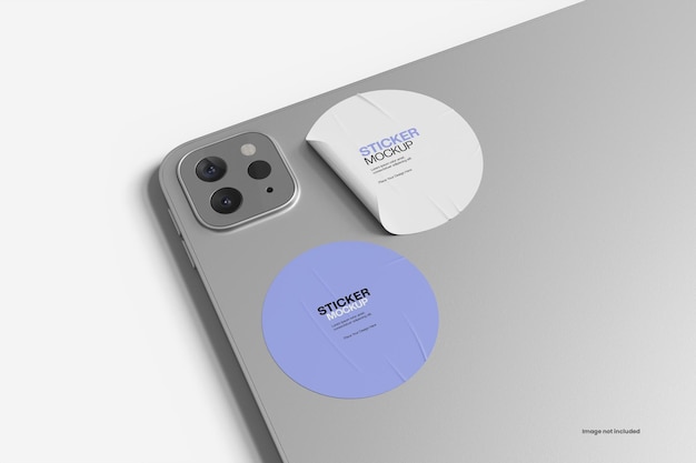 Mockup de las pegatinas