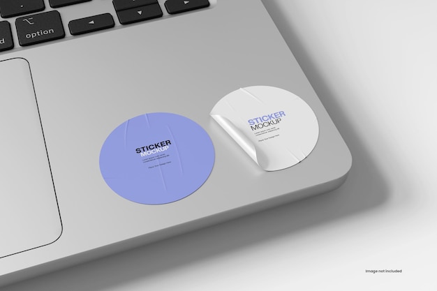 Mockup de las pegatinas