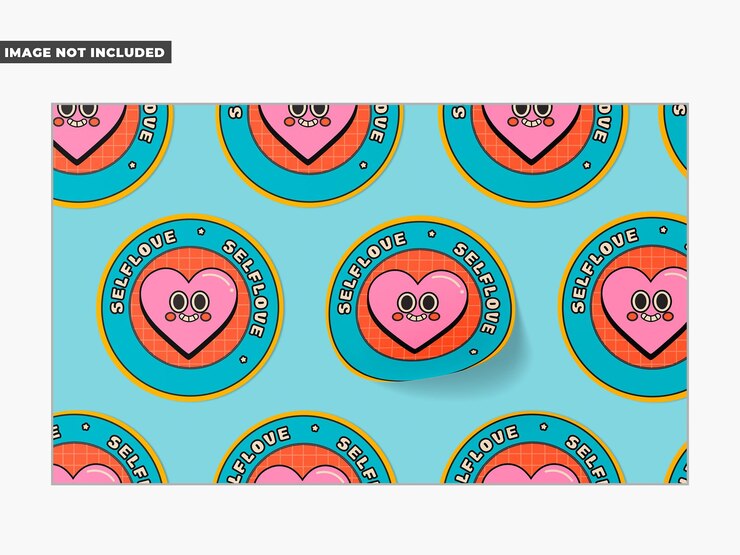 PSD mockup de las pegatinas