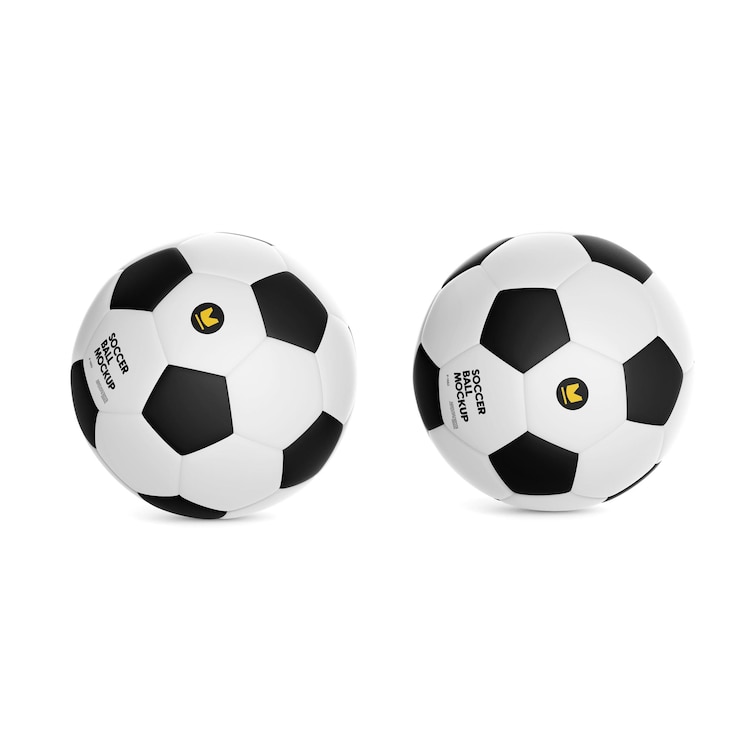 PSD mockup de pelota de fútbol personalizable en primer plano