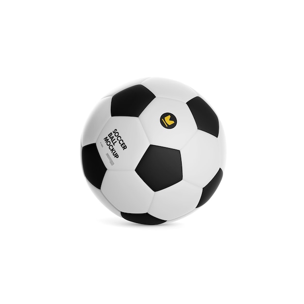 Mockup de pelota de fútbol personalizable en primer plano