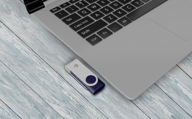 PSD mockup de pen drive para merchandising