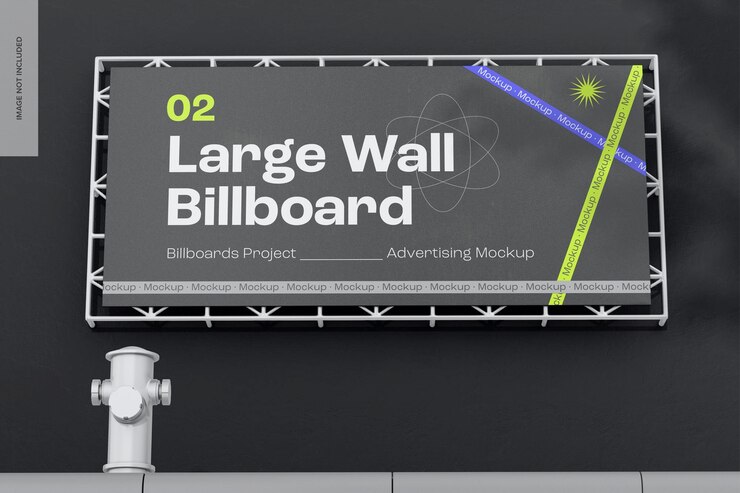 Mockup per cartelloni pubblicitari a parete grande