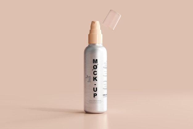 Mockup per flacone spray cosmetico in alluminio