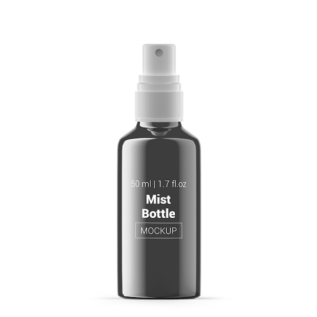 Mockup per flacone spray in vetro argento da 50 ml