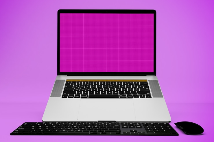 PSD mockup per laptop e tastiera