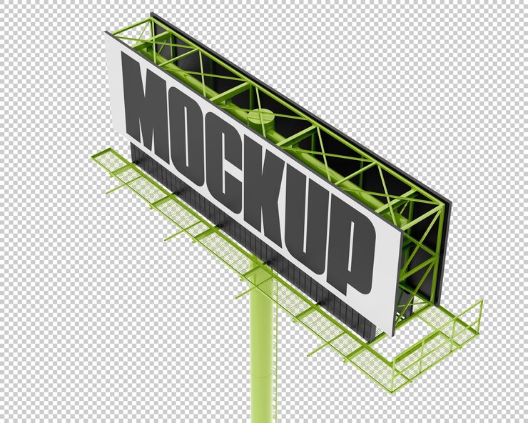 Mockup per le affissioni su sfondo trasparente. rendering 3D - illustrazione