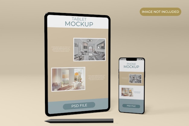 Mockup per smartphone e tablet Schermo dei dispositivi digitali modificabile per l'app ui ux e la presentazione del sito web