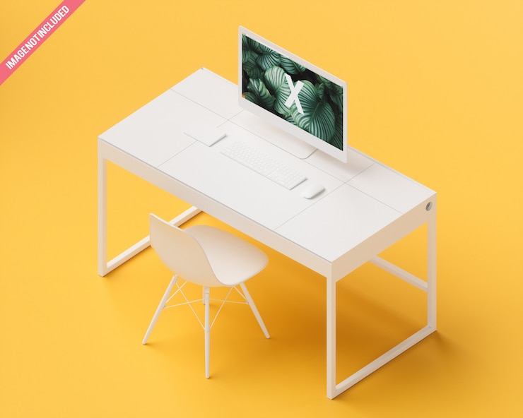 PSD mockup perangkat warna mono
