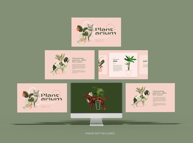 Mockup personalizzabile di un tablet bianco senza marchio con schermate modificabili spuntate 3D Render