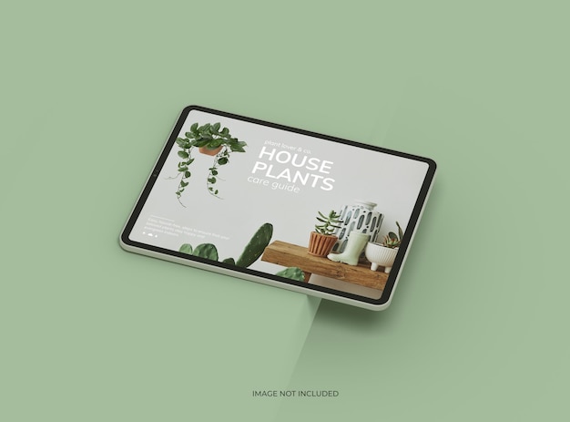 Mockup personalizzabile di un tablet di lusso con design dello schermo modificabile per UIUX Product Showcase 3D Render