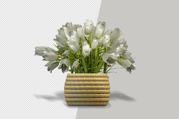 Mockup de plantas renderizadas en 3d en maceta
