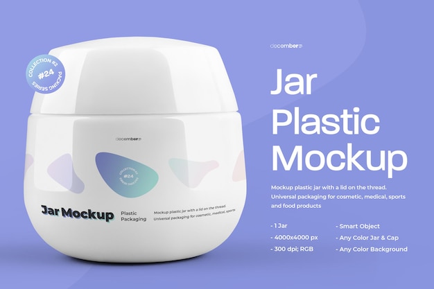 Mockup plastic jar für kosmetische und medizinische produkte design