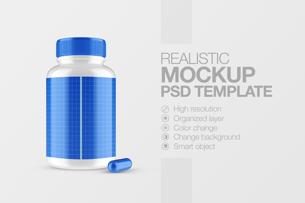 Mockup Plastikflasche Medizin