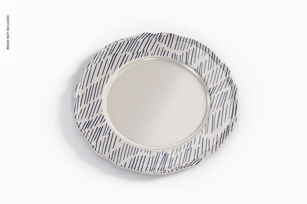 Mockup de Plato Plano de Porcelana, Perspectiva
