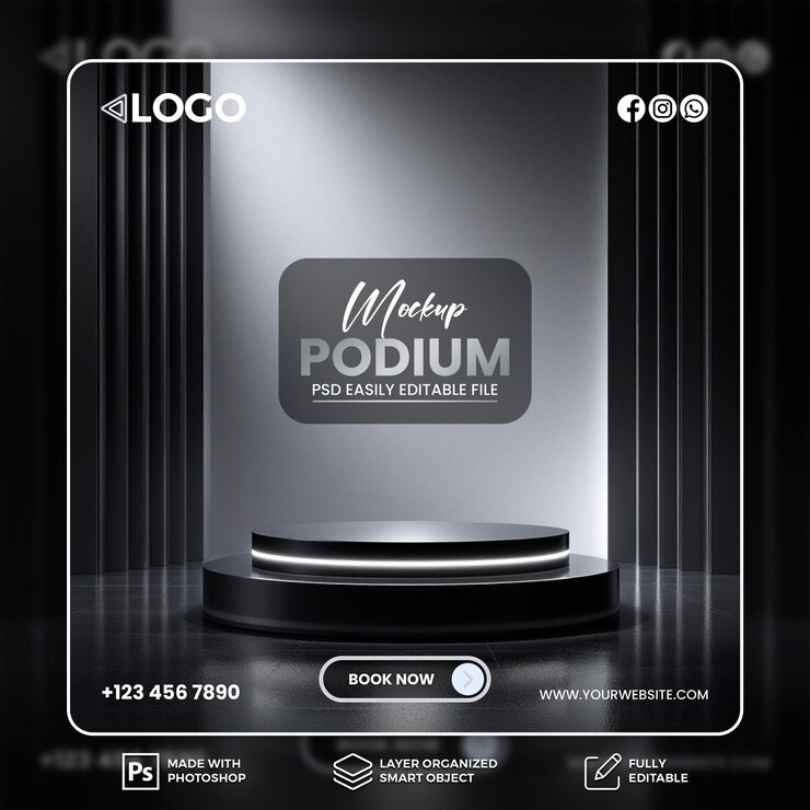 Mockup del podio negro