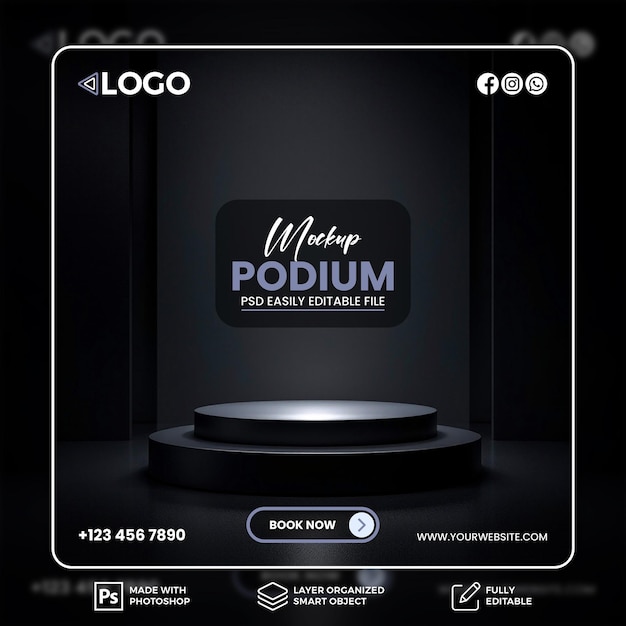 Mockup del podio oscuro
