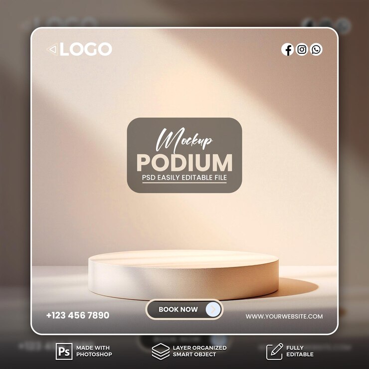 Mockup del podio del producto