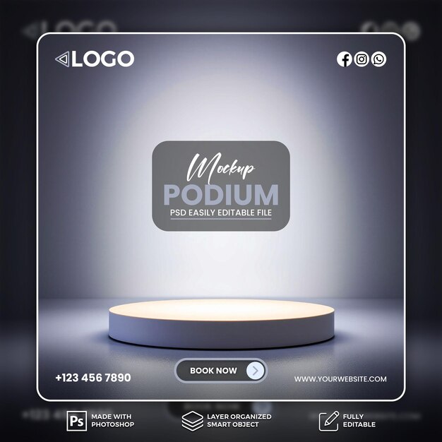 Mockup del podio del producto