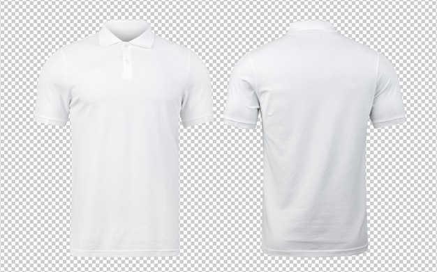 Mockup Polo bianco davanti e dietro usato come modello di disegno.