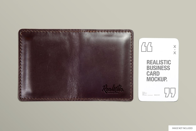 Mockup porta carte di credito in pelle