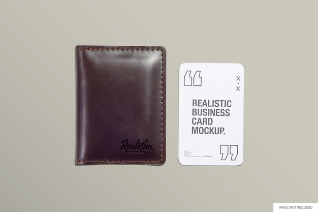 Mockup porta carte di credito in pelle