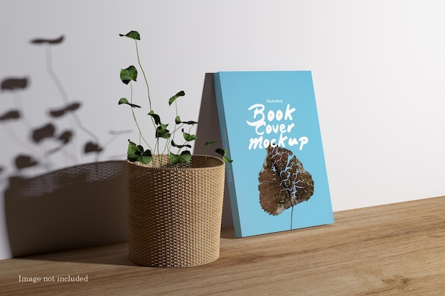 Mockup de portada de libro con planta