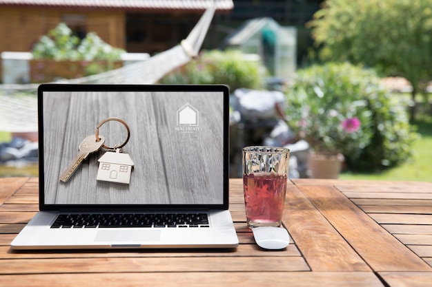 Mockup portatile all'aperto