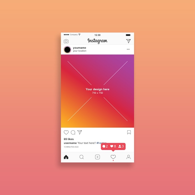 PSD mockup de post de instagram