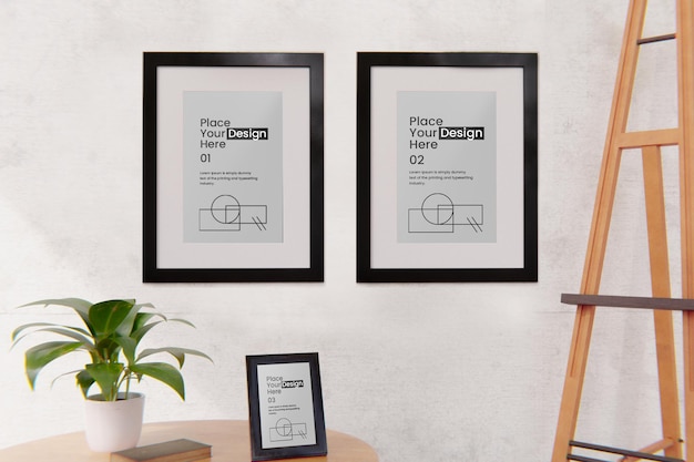 Mockup Posterrahmen im Wohnzimmer