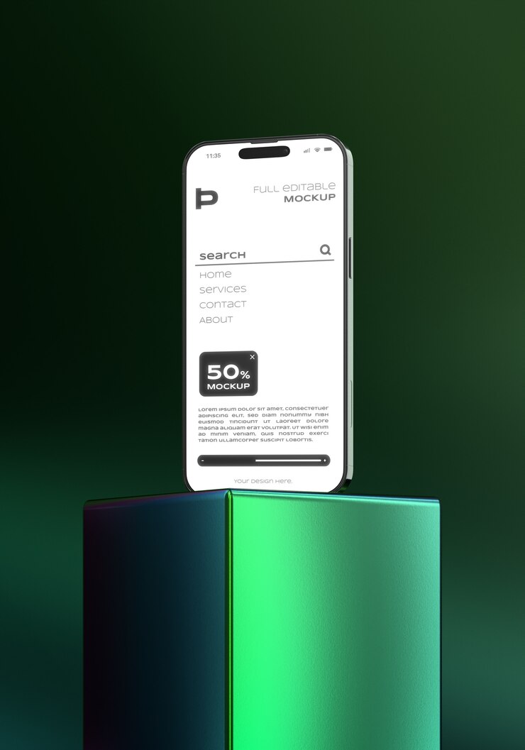 PSD mockup postingan media sosial pada perangkat