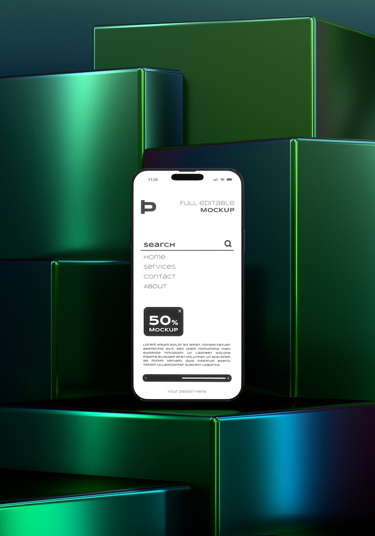 PSD mockup postingan media sosial pada perangkat