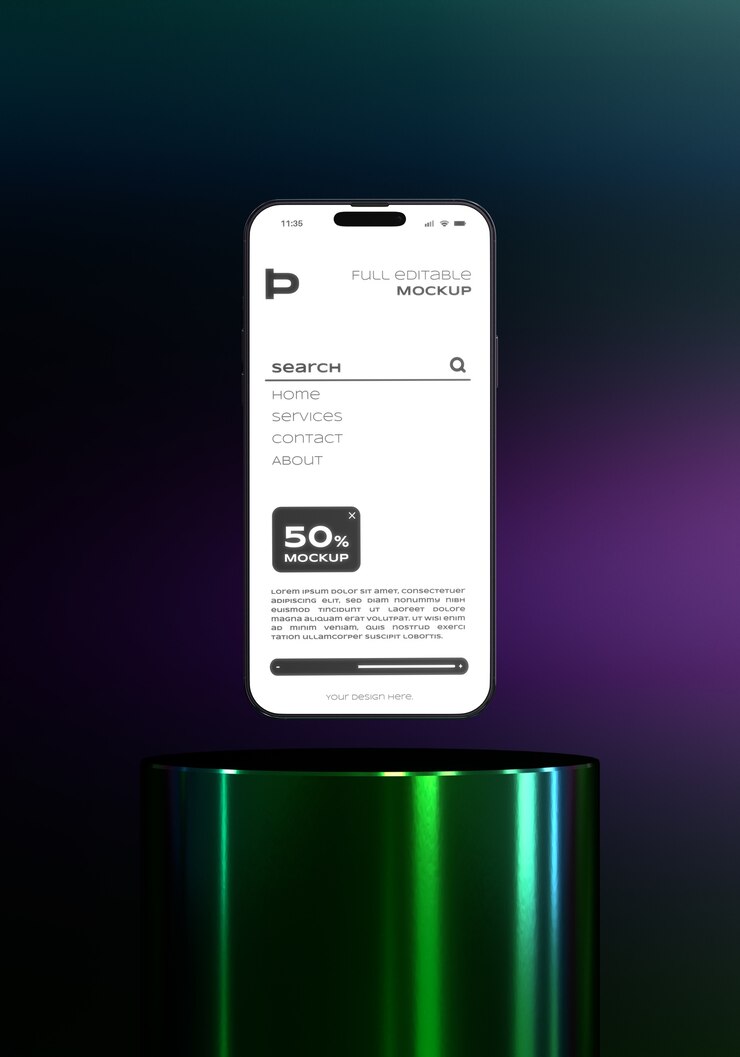 PSD mockup postingan media sosial pada perangkat