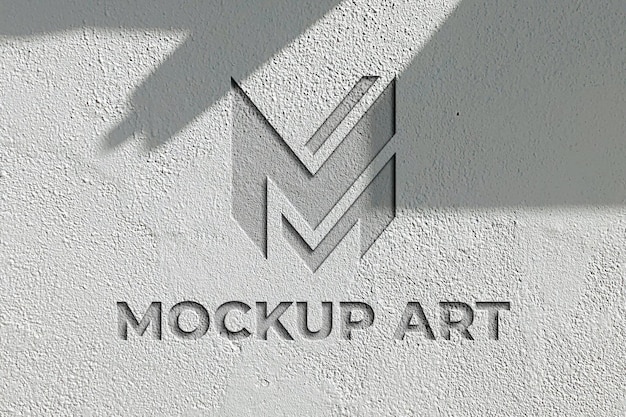 Mockup premium effetto logo texture parete