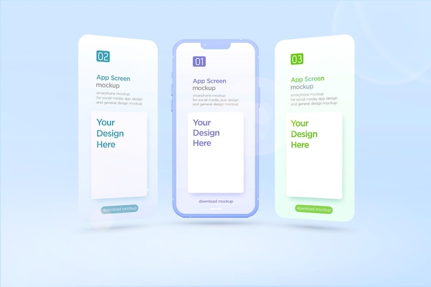 Mockup de presentación de la aplicación de teléfono y pantalla ui ux