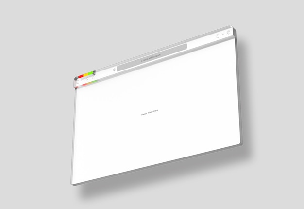Mockup presentasi situs web antarmuka 3D browser web terisolasi