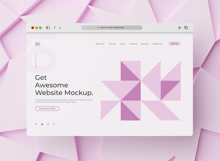 PSD mockup presentasi situs web