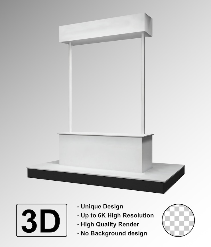 PSD mockup-produktanzeige für das design der weißen kabine
