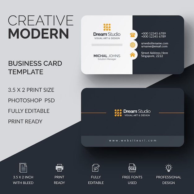 PSD mockup profesional de tarjeta de visita