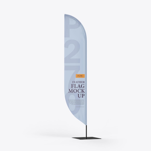 PSD mockup promocional de la bandera de las plumas