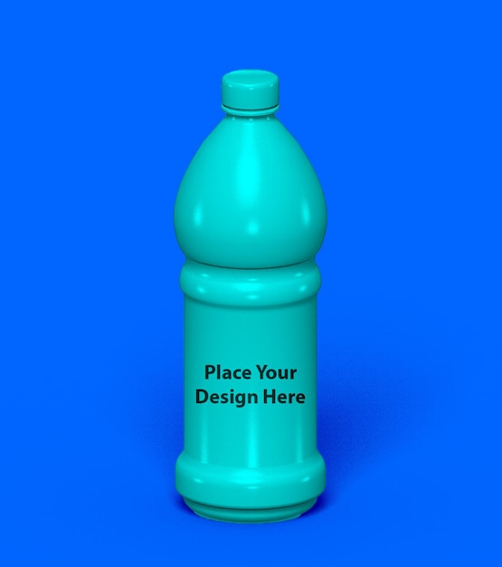 Mockup de PSD de botella de agua verde grande para productos de bebidas